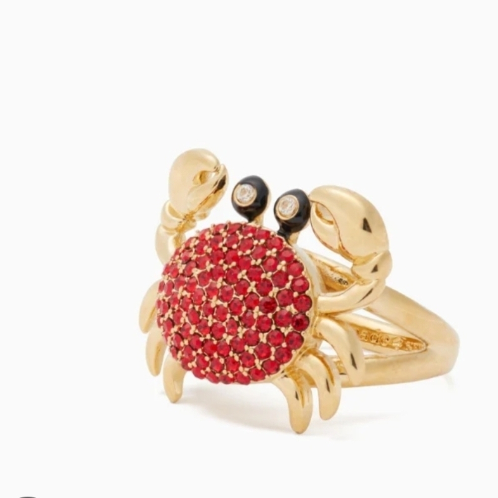 🦀🔹️Kate Spade 🔹️ Shore Thing Crab Ring ($98) Sold Out size 6 - Picture 4 of 4